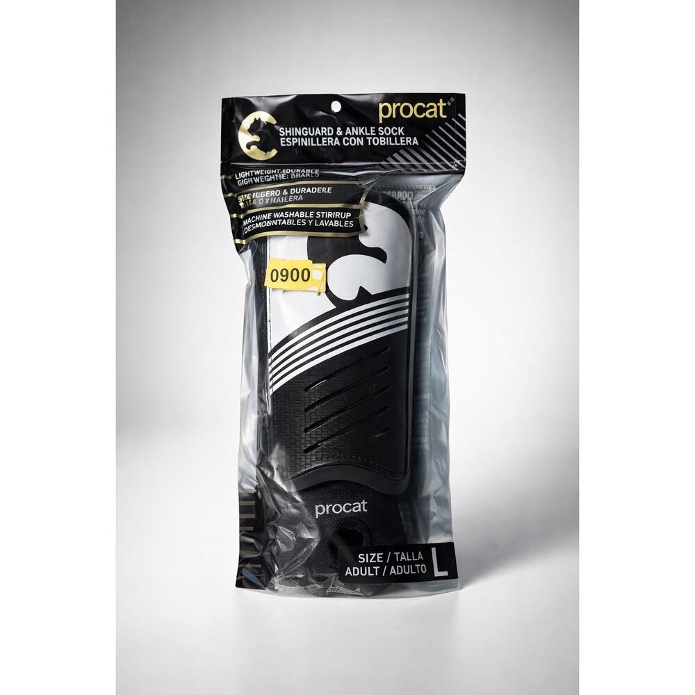 ProCat Adult Large Shin Guards Ankle Socks | Soccer Football Protective Gear NIP